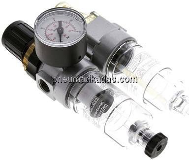 Mini-Wartungseinheit, 2-tlg., G 1/4", 0,5 - 16 bar