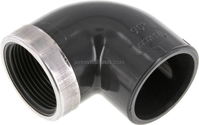 90°-Klebe-Gewindewinkel, PVC-U, 40mmxRp 1-1/4" IG