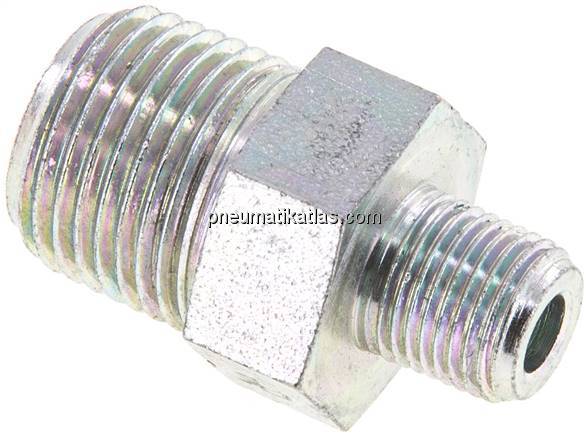 Doppelnippel NPT 3/8"-NPT 1/8", Stahl verzinkt