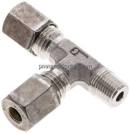 LE-Schneidringverschraubung M 10x1 (konisch)-6 L (M12x1,5), Klemmring 1.4571 (NC