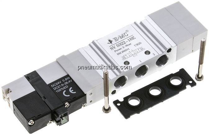 Magnetventil für S2V, 5/3-Wege (Mittelstellung entlüftet)