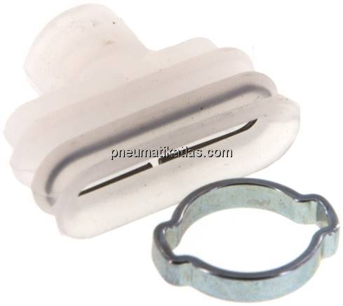 Ovalbalgsauger, 25 x 8mm, Hub 6mm, Silikon (60A), transparent