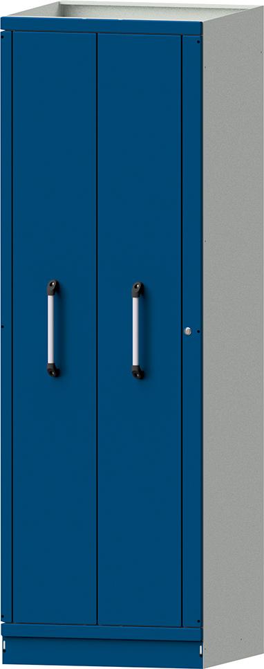 Vertikalauszugschrank B715xT720xH2200mm RAL 7035/5012 2 VertikalWannen