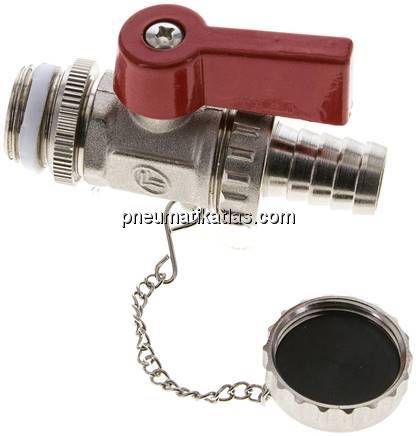 KFE-Kugelhahn G 1/2" mit Tülle, Messing vernickelt