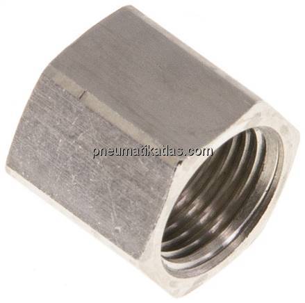 Überwurfmutter Messing vernickelt, G 1/8", 4 / 6 mm