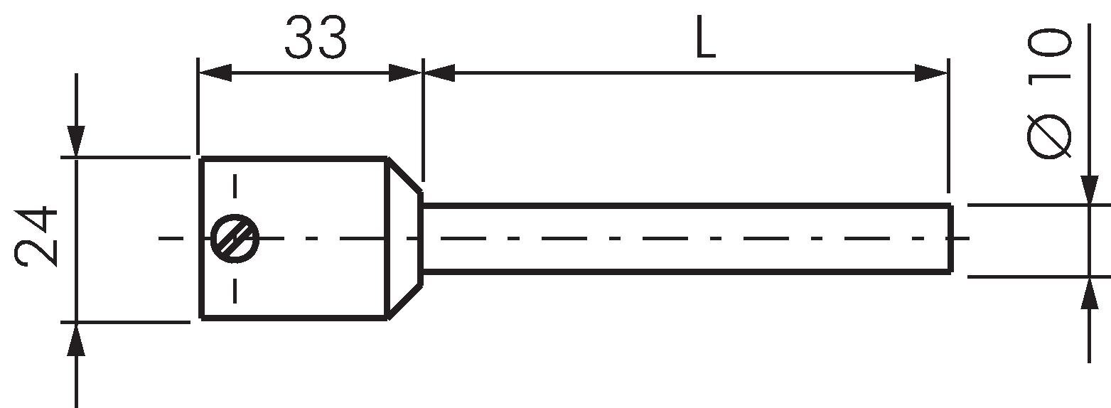 Zeichnung: Schutzrohr mit Klemmschraube für Bimeta