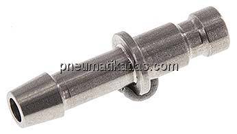 Kupplungsstecker (NW2,7) 4mm Schlauch, Edelstahl