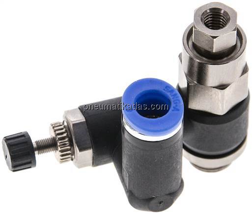 Drosselrückschlagventil G 1/8"-6mm, entsperrbares Rückschlagventil