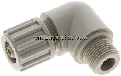 Winkel-Verschraubung G 3/8"-12x6mm, Polypropylen