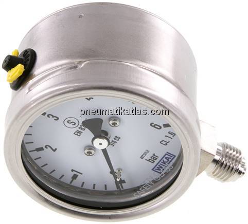 Sicherheits-Manometer senkrecht, 63mm, 0 - 6 bar