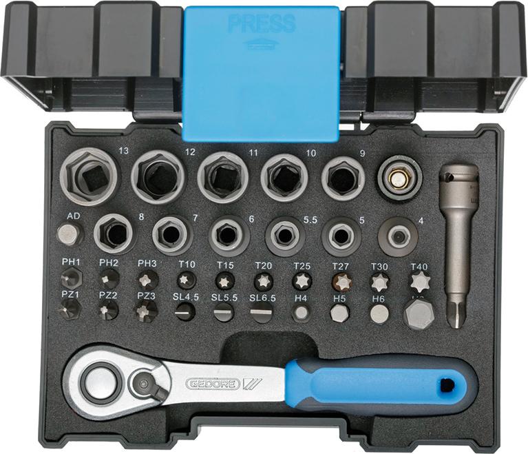 Steckschlüssel-Garnitur 1/4" 666-U-20 35-teilig Gedore