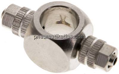 Verschraubung, T-Ringstück G 1/8"-4,3x3mm, Messing vernickelt