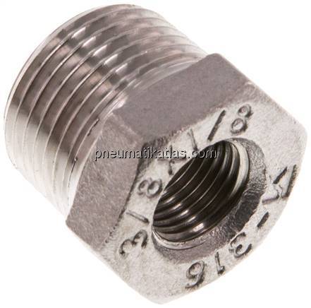 Reduziernippel R 3/8"(AG)-Rp 1/8"(IG), 1.4408