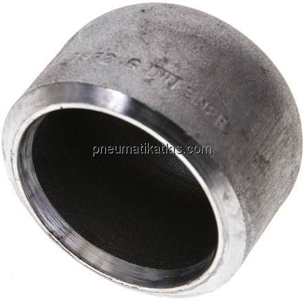 Rohrkappe 48,3x4,0mm, P265GH Stahl schwarz, EN 10253 Typ B (DIN 2617)