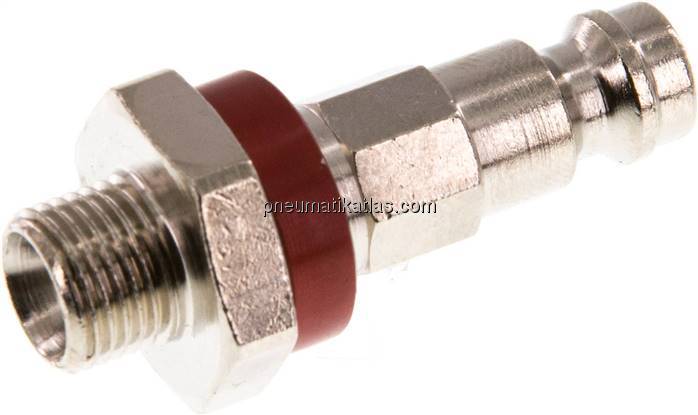 Kupplungsstecker (NW5) G 1/8"(AG), rot, Achteck SW10