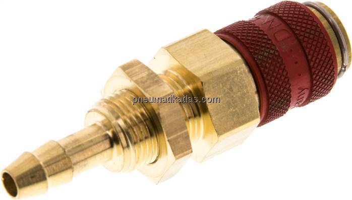 Schott-Kupplungsdose (NW5) 6 (1/4")mm Schlauch, Messing