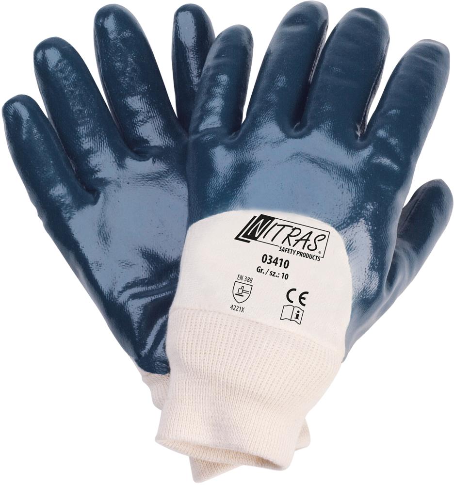 Nitrilhandschuh,blau, Bund,teilbeschichtet, Gr.11