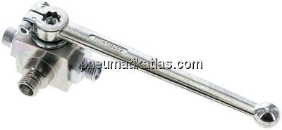 Hochdruck-3-Wege Kugelhahn, L-Bohrung, 8 L (M14x1,5), 0 - 315bar