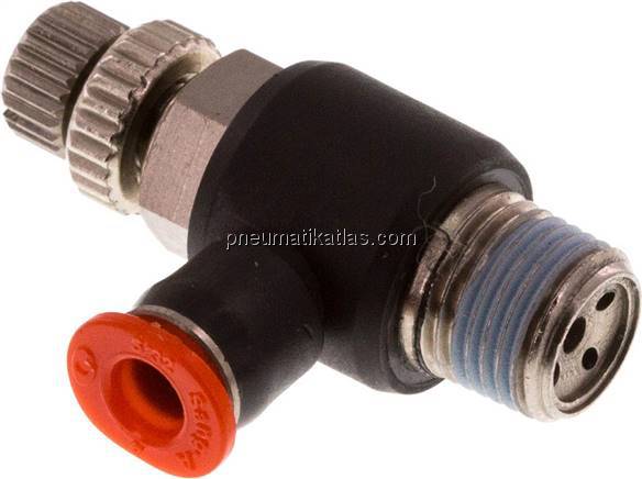 Mini-Winkel-Drosselrückschlagventile R 1/8"-4mm