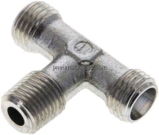 T-Schneidringverschraubung R 1/4"-8 L (M14x1,5), ohne Mutter & Schneidring, Stah