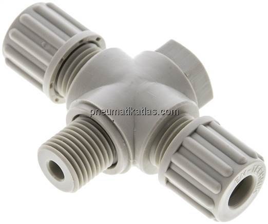 T-Verschraubung G 1/4"-8x6mm, Polypropylen, Hohlschraube