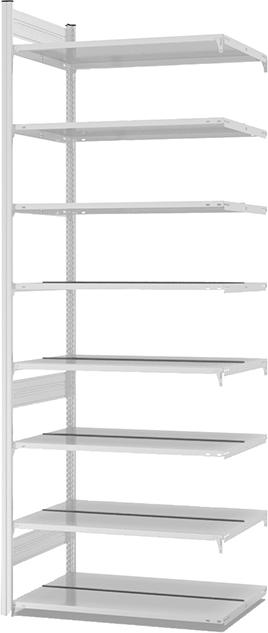 Anbauregal zerlegt HKA 27610 DA, 8 Böden 2700x600x1000mm lichtgrau
