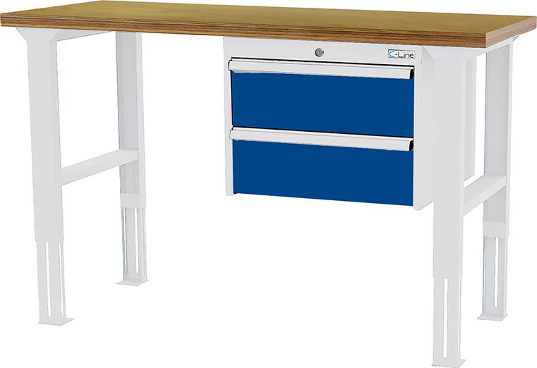 Arbeitstisch B1500mm HV 2 Schbl. 7035/5010 Forum