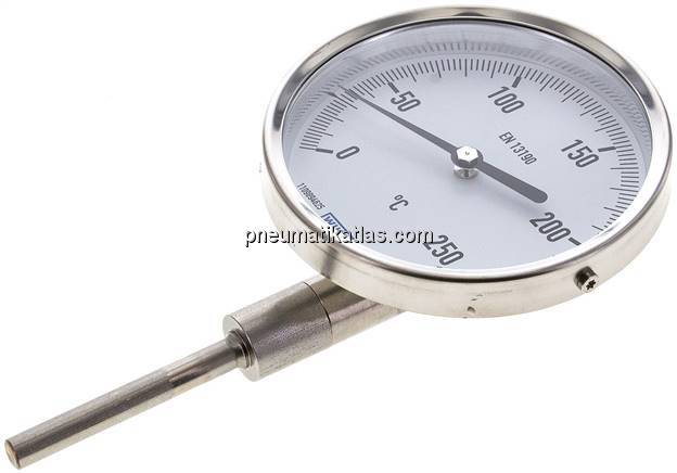 Bimetallthermometer, senkrecht D100/0 bis +250°C/63mm