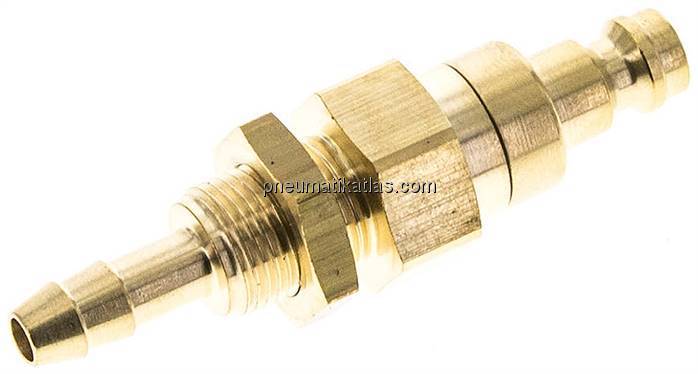 Schott-Kupplungsstecker (NW5) 6 (1/4")mm Schlauch, Messing