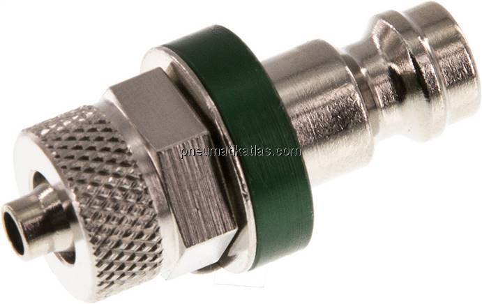 Kupplungsstecker (NW5) 6x4mm Schlauch, Messing vernickelt