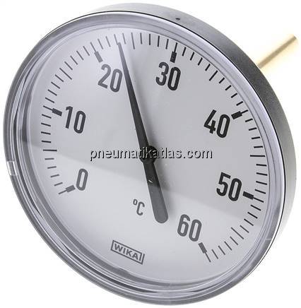Bimetallthermometer, waagerecht D100/0 bis +60°C/100mm
