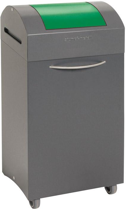 Wertstoffbeh. 60 l grau/grün, 830x380x320mm stumpf