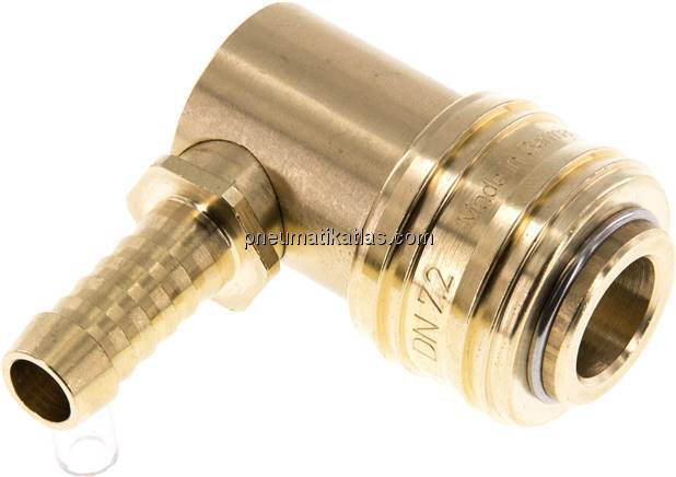 Winkel-Kupplungsdose (NW7,2) 9 (3/8") mm Schlauch, Messing