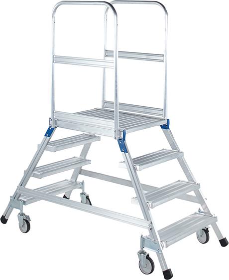 Podesttreppe beidseitig 4 Stufen Podesthöhe 0,96 m ZARGES