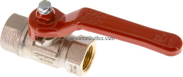 Messing-Kugelhahn, Rp 3/8", -0,9 bis 50 bar, voller Durchgang