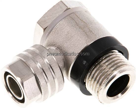 Winkel-Verschraubung G 3/8"-11,6x9mm, Messing vernickelt, Hohlschraube