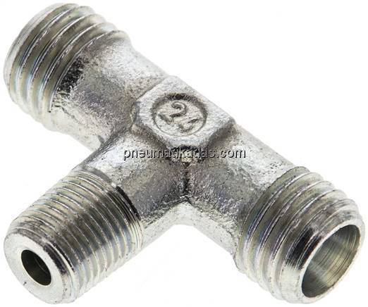 T-Schneidringverschraubung R 1/8"-6 L (M12x1,5), ohne Mutter & Schneidring, Stah