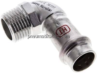 Pressfitting, Winkel, 15mm / R 1/2" AG, 1.4404