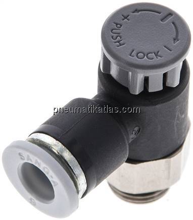 Kompakt-Drosselventil G 1/8"-6mm,zu- und abluftregelnd