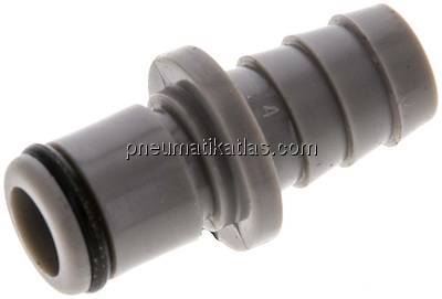 Kupplungsstecker (LC) mit Schlauchtülle, Polypropylen (grau)