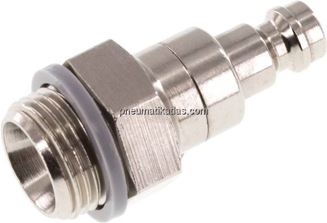 Kupplungsstecker (NW5) G 3/8"(AG), Messing vernickelt