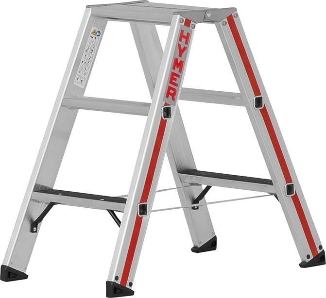 Stufenstehleiter R13 beidseitig begehbar 2x3 StufenLänge 0,77 m