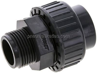 Klebe-/Gewindeverschraubung, PVC-U/ EPDM, 32mmxG 1" AG