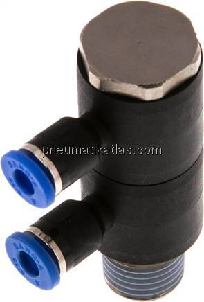 Steck-Mehrfachverteiler, 2-fach R 1/4"-4mm, IQS-Standard
