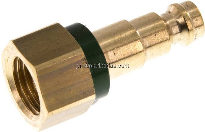 Kupplungsstecker (NW5) G 1/4"(IG), grün, Kreis Ø 10,5 mm