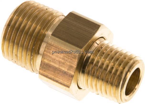 Doppelnippel trennbar R 3/8"-R 1/4", Messing