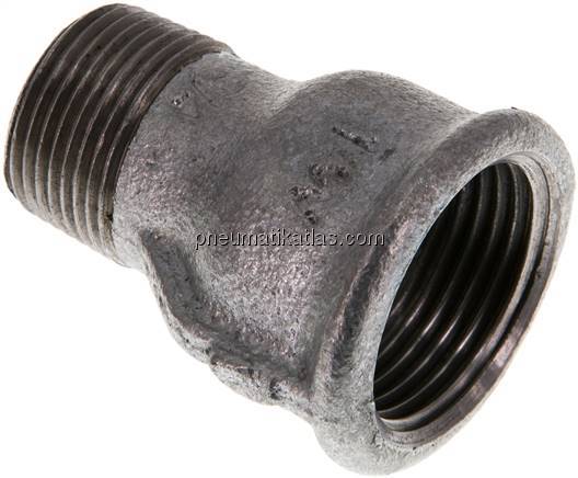 Reduziernippel R 3/4"(AG)-Rp 1"(IG), Temperguss verzinkt