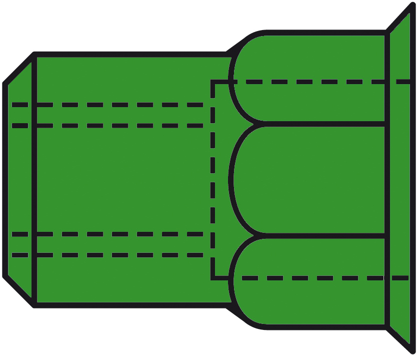 Blindnietmuttern Teilsechskant A4-Edelstahl Kleinkopf M 6 x 9 x 15,5