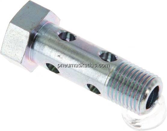 Hohlschraube 2-fach, M 10x1, Stahl verzinkt