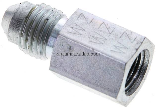 Reduziernippel UNF 7/16"-20(JIC-AG)-G 1/8"(IG), Stahl verzinkt